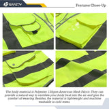 9 Pockets High Visibility Yellow Safety Vest for Men and Women, Hi-Vis Reflective Vests with Zipper Front, Meet ANSI/ISEA Class 2 Type R(159-Yellow L)