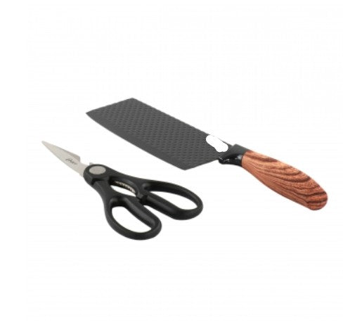 2 Piece Black Stainless Steel Cutlery Set