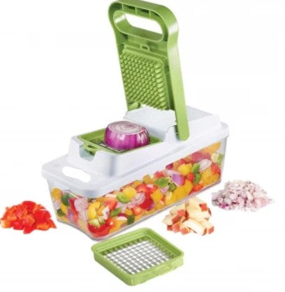 Food Chopper and Vegetable Dicer with 6.75 Cup Storage Container in Green
