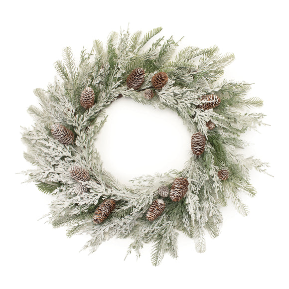 Frosted Mixed Pine Wreath 27