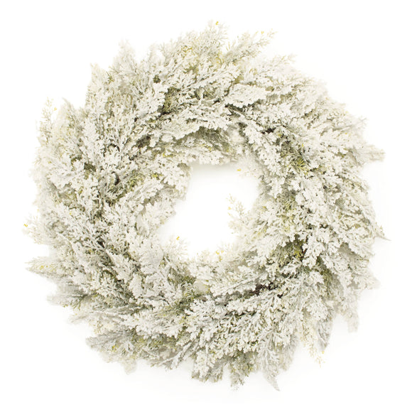 Flocked Pine Wreath 24