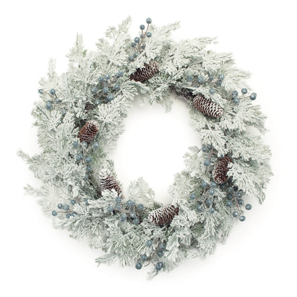 Flocked Pine Wreath 24