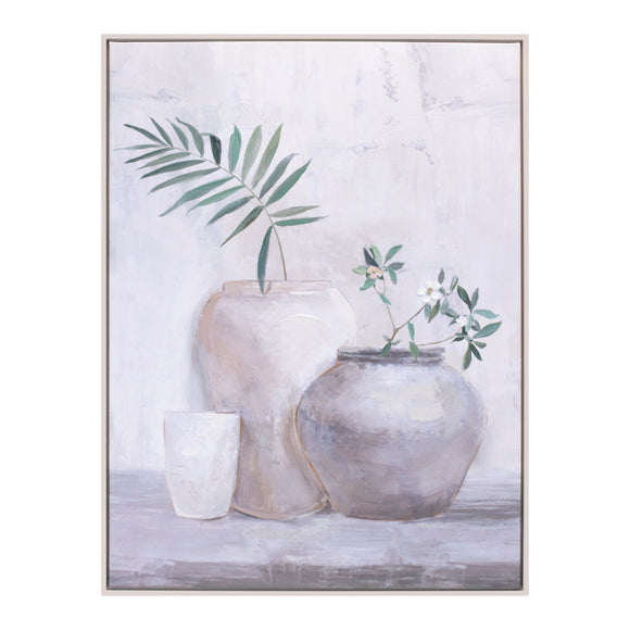 Framed Foliage Vase Canvas 24