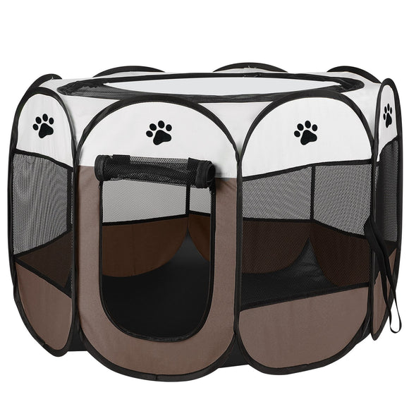 Portable Foldable Pet Tent Exercise Pen Kennel Removable Zipper Top and Bottom Water Resistant Indoor Outdoor Use For Dogs Cats Other Pets