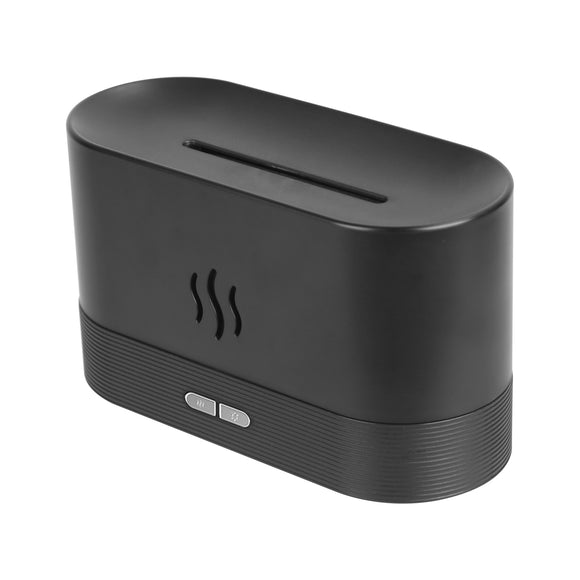3D Flame Air Humidifier Essential Oil Ultrasonic Aroma Diffuser Bedroom Mist Home Spa Yoga Office Relax 2 Brightness with No Water Auto off Protection