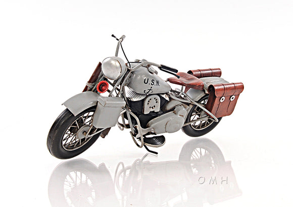 1942 Indian Model 741 Grey Motorcycle 1:7-SCALE