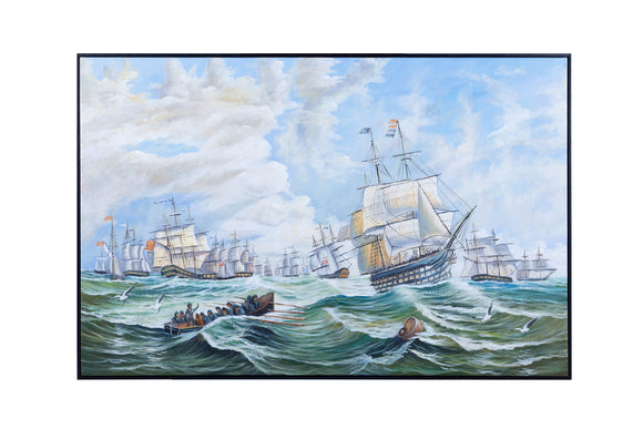 The Channel fleet in heavy weather - Canvas Painting