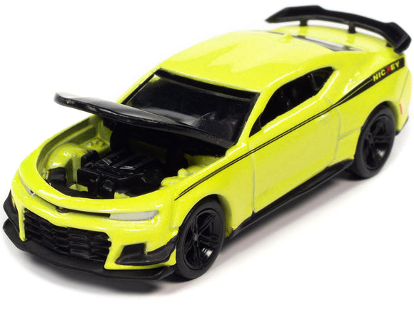 2019 Chevrolet Camaro Nickey ZL1 1LE Shock Yellow with Matt Black Hood and Stripes 