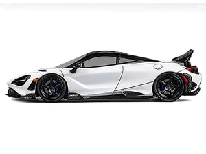 McLaren 765LT White with Black Top and Extra Wheels 1/64 Diecast Model Car by CM Models