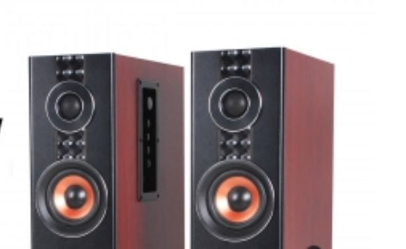 Sound 2.1 Channel Powered Bluetooth Dual Wood Tower Speakers with Optical Input