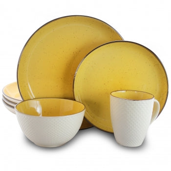 Yellow 16-Piece Dinnerware Set