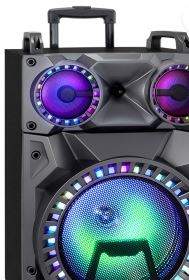 Sound Rechargeable 12 Inch Bluetooth Portable Party Speaker with Party Lights, FM Radio and USB/TF Inputs