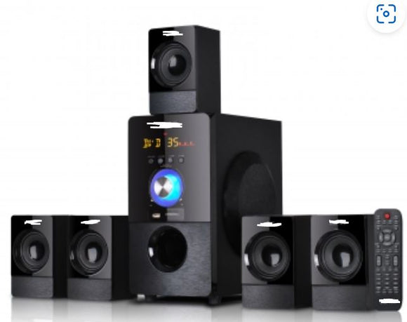Sound 5.1 Channel Surround Sound Bluetooth Speaker System in Black