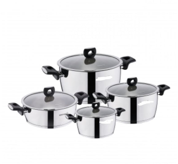 8 Piece Stainless Steel Casserole Cookware Set
