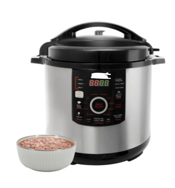 12 Quart Steel Digital Pressure Cooker with 15 Presets and Glass Lid