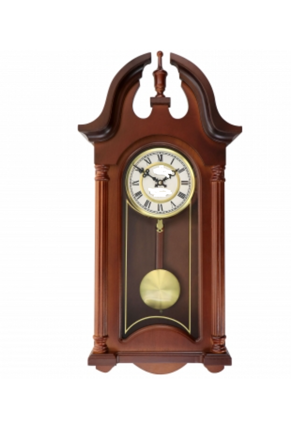Clock Collection Delphine 27 Inch Mahogany Chiming Pendulum Wall Clock
