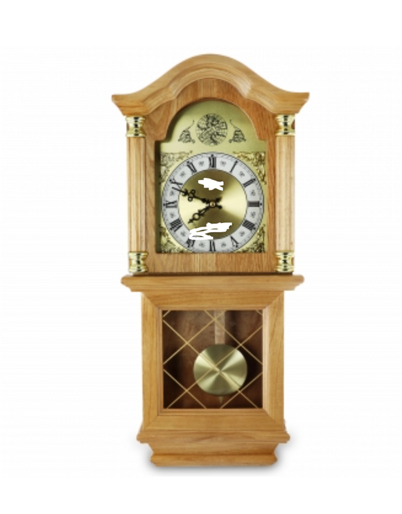 Clock Collection Classic 26 Inch Wall Clock in Golden Oak Finish