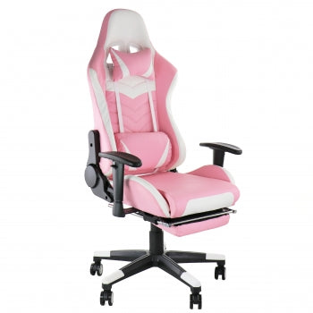Gaming Chair in Pink and White