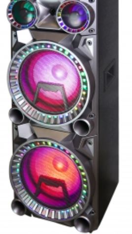 Sound 700W Dual 10 Inch Subwoofer Bluetooth Portable Party Speaker with Sound Reactive Party Lights, USB/ SD Input, Rechargeable Battery, Remote Control And 2 Wireless Microphones