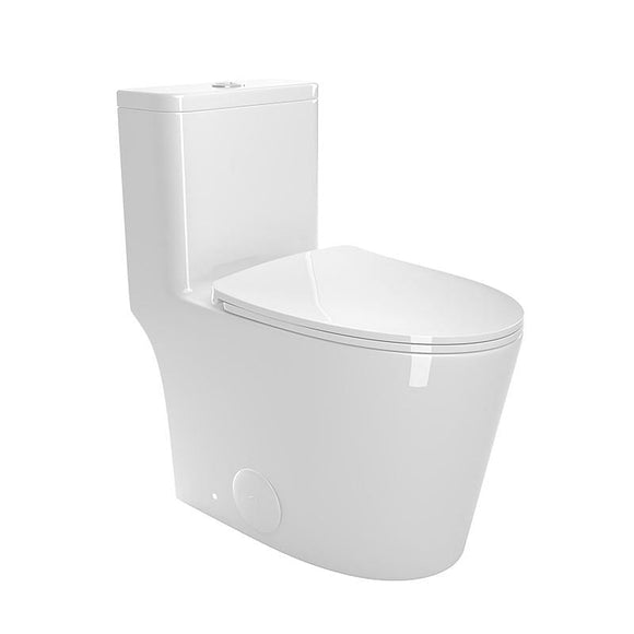 1.1/1.6 GPF Elongated Comfort Height Floor Mounted One-Piece Toilet , CUPC Certified, WaterSense Cetified, Ceramic, White Color, Soft Close Seat, T036WT
