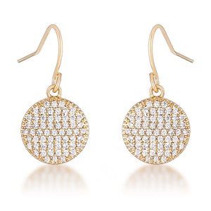 .6 Ct Elegant CZ Gold Plated Disk Earrings