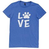 Paw Print Love T-Shirt, Heather Blue, XL