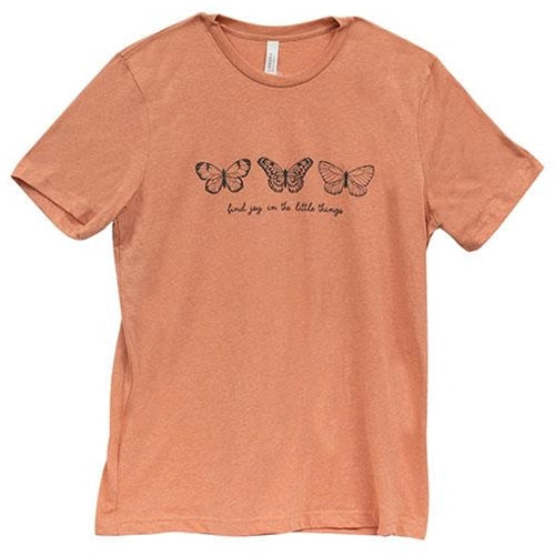 Find Joy In The Little Things Butterfly T-Shirt - Heather Sunset - XL