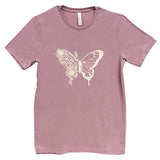 Butterfly Floral T-Shirt - Heather Orchid - Large