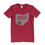 Buckeye Leaf Ohio T-Shirt - Cardinal Red - Medium