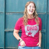 Buckeye Leaf Ohio T-Shirt - Cardinal Red - XXL