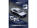 Pandem E30 M3 Silver Metallic and Dark Blue 1/64 Diecast Model Car