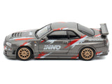 Nissan Skyline GT-R (R34) Z-Tune RHD (Right Hand Drive) Gray Metallic with Graphics "Indonesia Diecast Expo 2024 Exclusive Edition" 1/64 Diecast Model Car
