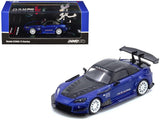 Honda S2000 RHD "J's Racing" Blue Metallic with Carbon Hood and Top 1/64 Diecast Model