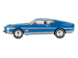 Ford Mustang Mach 1 Grabber Blue with Silver Stripes Limited Edition 1/64 Diecast Model