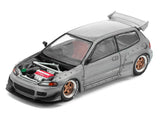 Pandem Civic EG6 RHD (Right Hand Drive) Raw Metal with No Hood 1/64 Diecast Model