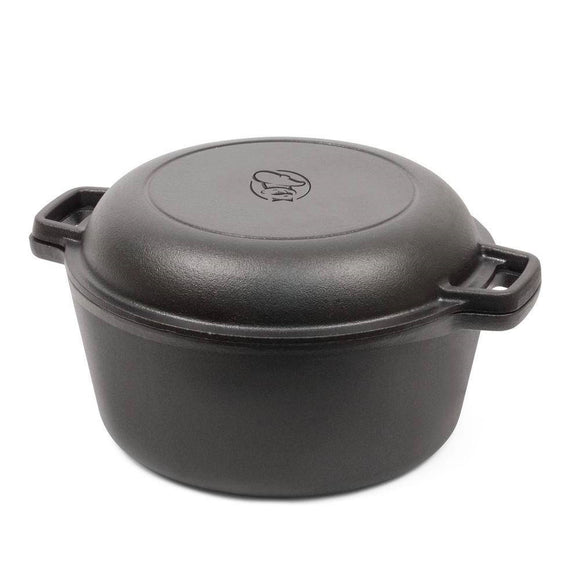Cast Iron 5-Quart Pre-Seasoned Dutch Oven with 2-in-1 Skillet Lid 10.25-inch