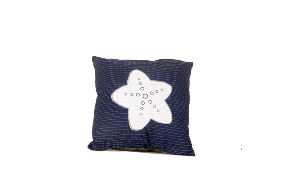 Anne Home - Blue Pillow White Star