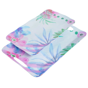 2 Piece Rectangle Serving Tray Set in Multicolor