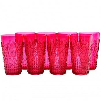 Studio California 20.5 oz Acrylic Tumbler in Red, Set of 8