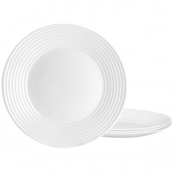 Ultra Patio 4 Piece Tempered Opal Glass Dinner Plate Set in White