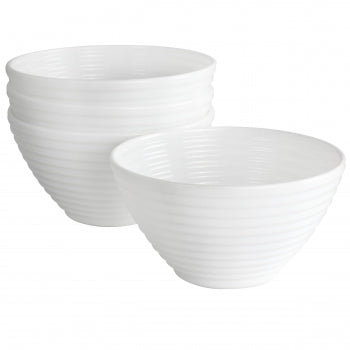 Ultra Patio 4 Piece Tempered Opal Glass Dessert Bowl Set in White