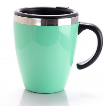 15 oz Stainless Steel Travel Cup with Lid in Turquoise