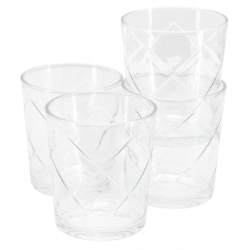 Home Lattice 4 Piece 13.5 Ounce Double Old-Fashioned Glass Set