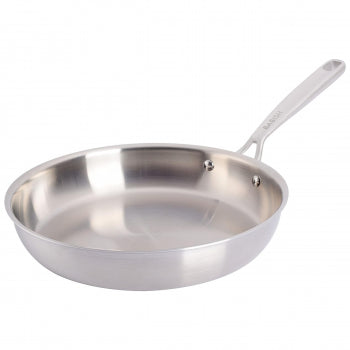 10 Inch Stainless Steel Tri-Ply Double Riveted Fry Pan in Silver