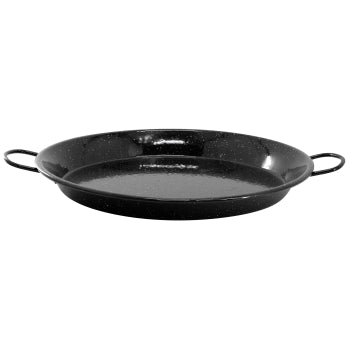 11 Inch Enameled Steel Paella Pan in Speckled Black