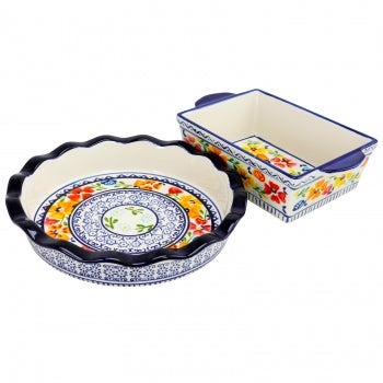 10.5 inch Pie Dish and 10 inch Bakeware set in stoneware