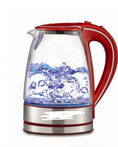 Tempered Glass Tea Kettles, 1.7-Liter, Red