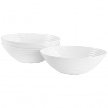 Ultra Patio 4 Piece Tempered Opal Glass Cereal Bowl Set in White