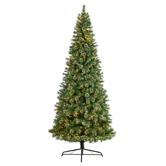 10’ Wisconsin Slim Snow Tip Pine Artificial Tree with 1050 Clear LED Lights