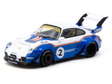 RWB 993 #2 "Liberty Walk" White and Blue Metallic with Container Packaging "Hobby64" Series 1/64 Diecast Model Car